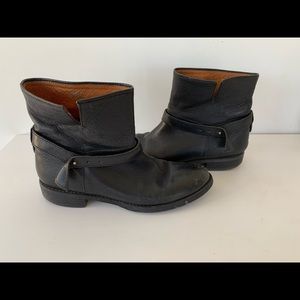 Madewell Black Leather Moto Boots, Size 10